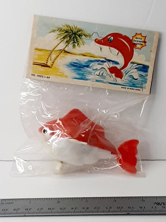 Vintage New Wind up Fish Toy,hong Kong 1970's,collectables - Main Image