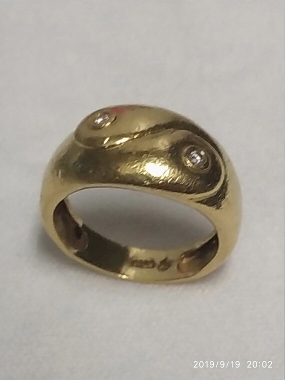 Vintage Pure Gold Taoist Daoist Diamonds Ring,Siz… - image 3