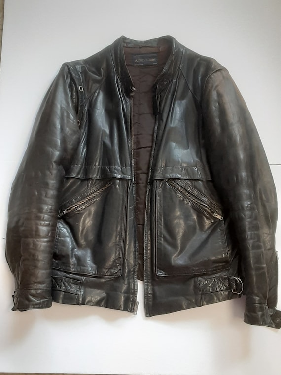 Vintage Biker Black Leather Jacket - Etsy