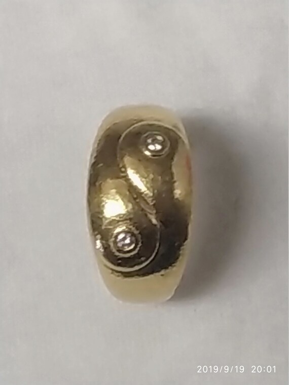 Vintage Pure Gold Taoist Daoist Diamonds Ring,Siz… - image 1