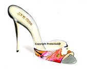 Hand-drawing shoe illustration for print