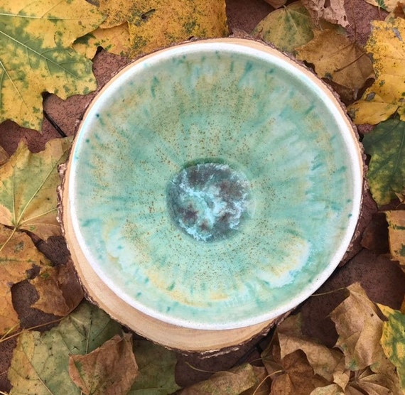Ceramic Teal Decorative Bowl Handmade Etsy