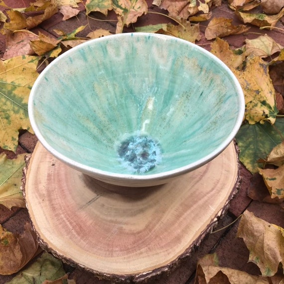 Ceramic Teal Decorative Bowl Handmade Etsy