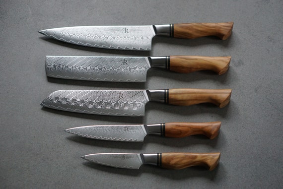 Full Set ST650 Ryda Knives. Chef, Utility, Santoku, Nakiri and