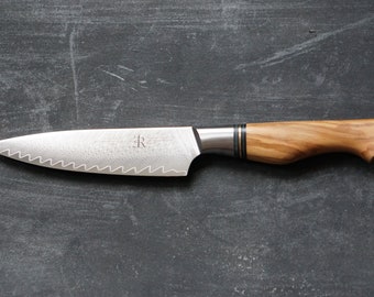 Utility knife - Ryda Knives ST650 damascus 5 inch Utility knife