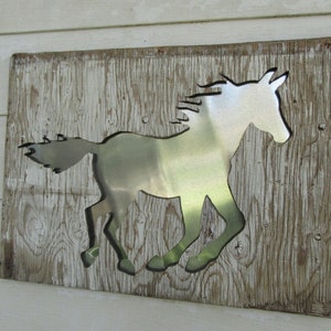 Wood horse wall art
