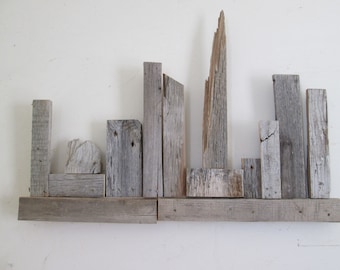 Barnwood art paysage urbain abstrait