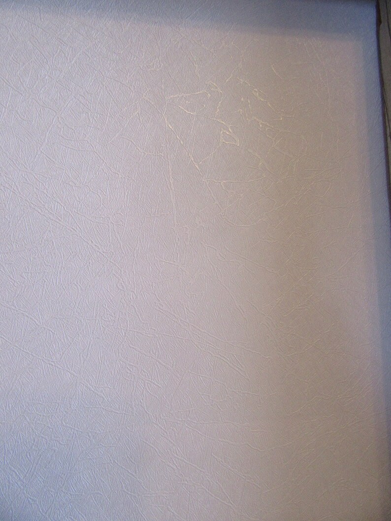 May include: A close-up of a textured, off-white surface. The surface has a pattern of fine, irregular lines and subtle variations in tone, creating a slightly aged or weathered appearance. The overall effect is a soft, neutral background.