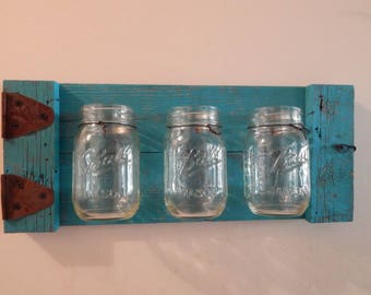 Rustic mason jar wall decor