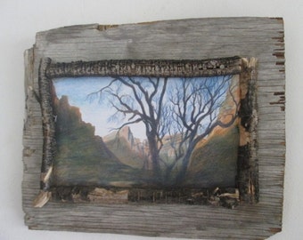 Dead tree twig and barn wood art