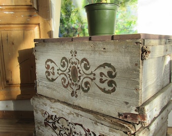 Rustic boxes-Book shelf end table ammo box style shabby chic farmhouse coffee table decor