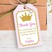 Princess Birthday Favor Tags, Editable Princess Favor Tags, Printable ...