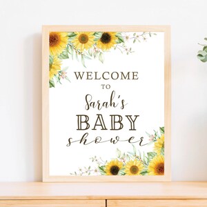 Welkomstbord babyshower zonnebloem: boho bloemen (digitale download)