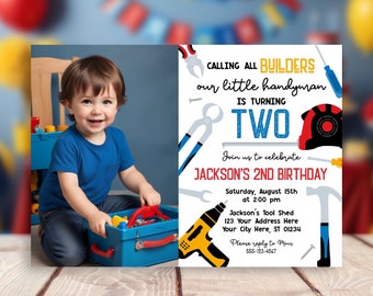 Handyman Birthday Invitation: Tools Party, Editable Template (Printable)