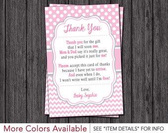 baby shower thank you cards etsy thank you card baby shower