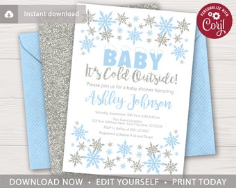 winter baby shower invitation