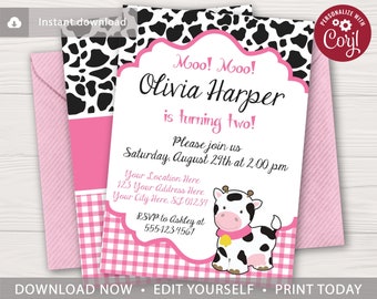 cow invitations etsy