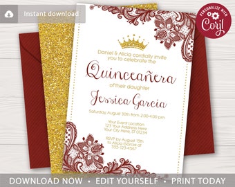 quinceanera invites etsy