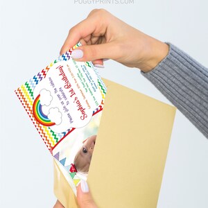 Rainbow Birthday Invitation Rainbow Invitation Colorful - Etsy