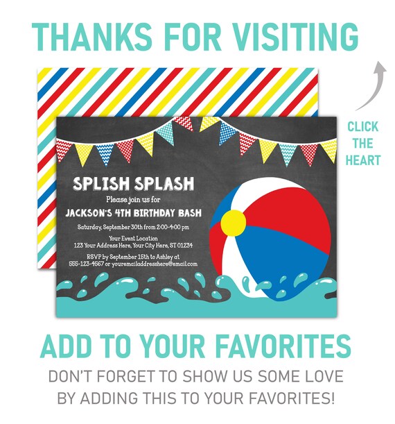 Beach Ball Birthday Invitation Editable Pool Party Etsy 日本
