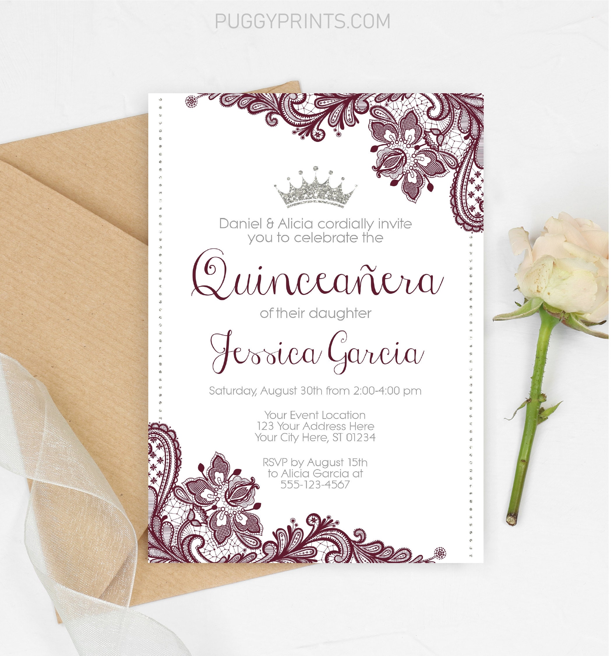 Quinceanera Invitation Princess Quinceañera Invitation | Etsy UK