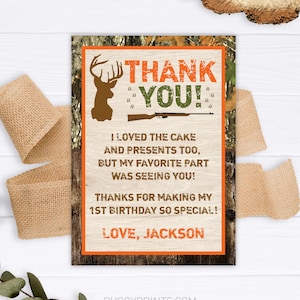 Deer Hunting Birthday Thank You Card, Deer Hunting Thank You Cards ...