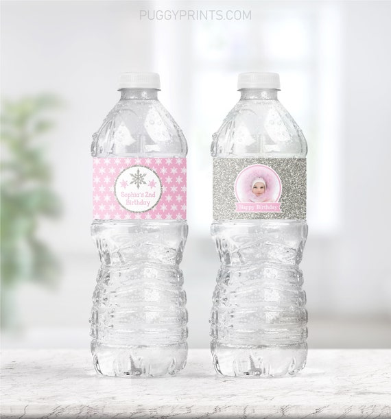 Winter ONEderland Birthday Water Bottle Labels | Editable Template Online | Instant Download Il_570xn