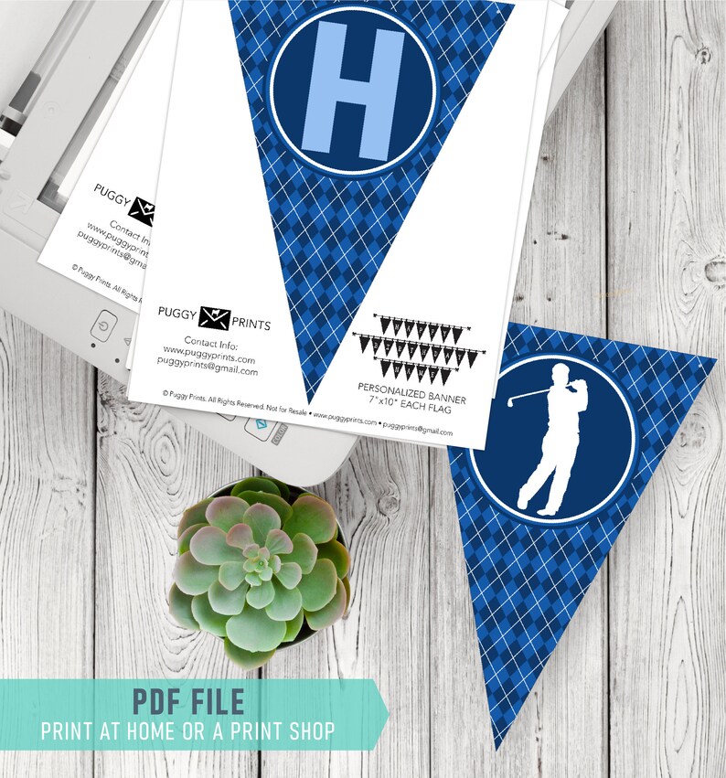 Golf Happy Birthday Banner Printable Golf Banner Men's - Etsy