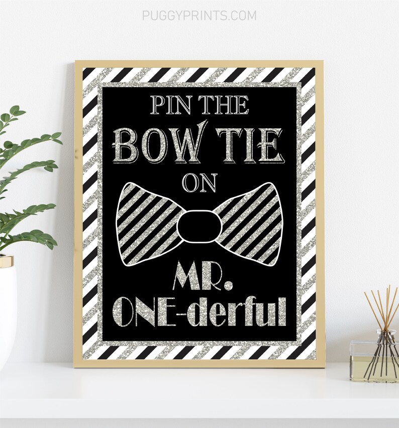 Pin the Bow Tie on Mr. Onederful Sign Printable Mr. Onederful - Etsy