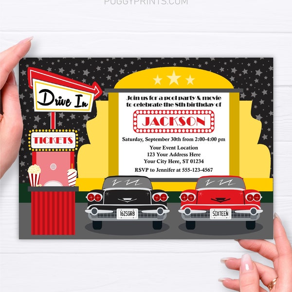 Drive in Invitation - Etsy