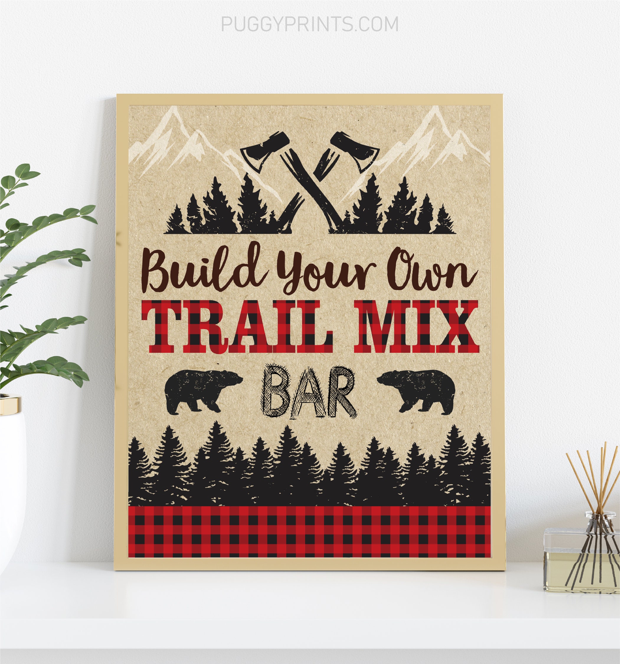 Lumberjack Trail Mix Bar Party Sign Printable Instant - Etsy