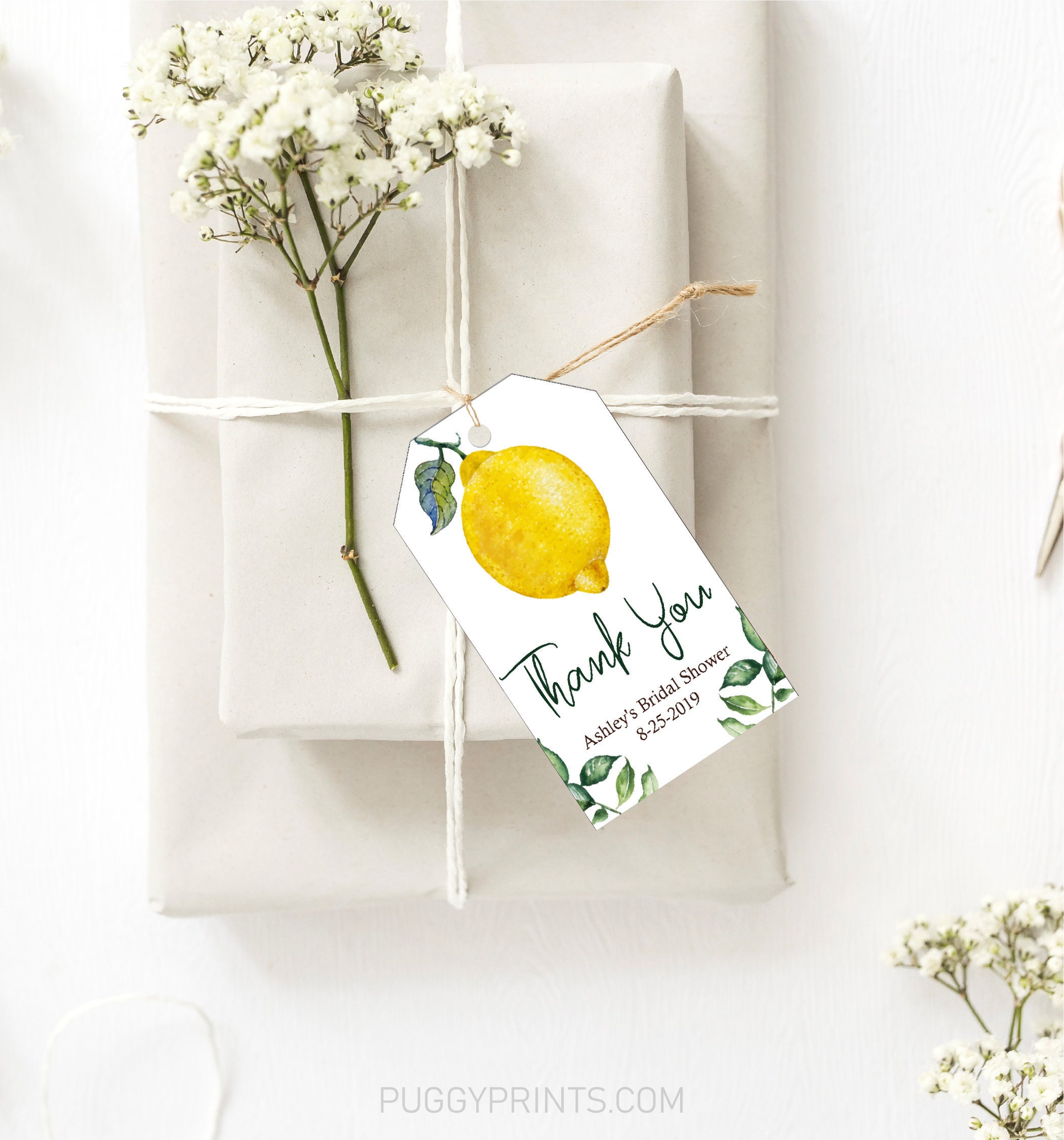 Lemon Favor Tags Lemon Bridal Shower Favor Tags Summer Etsy