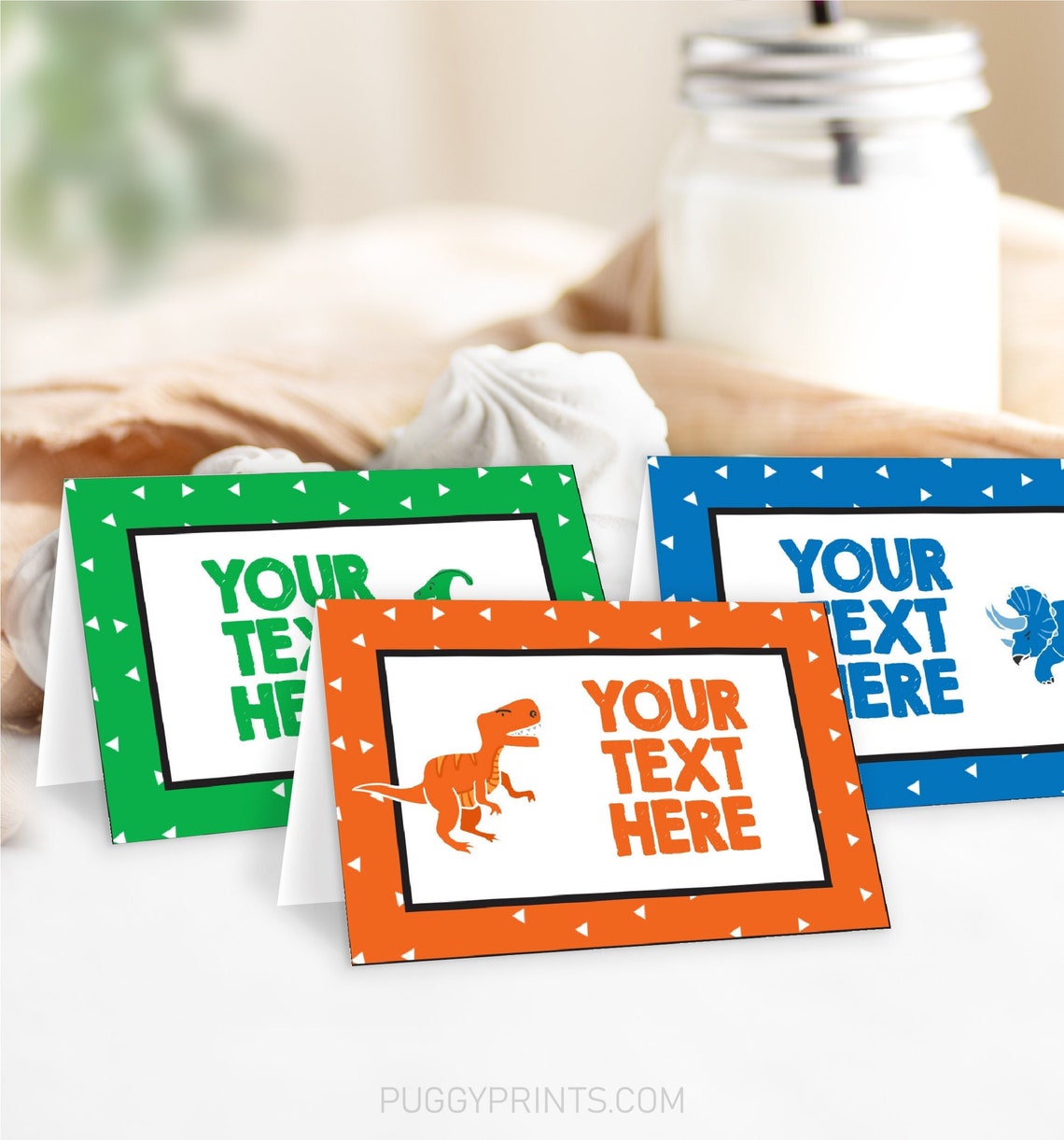 Dinosaur Birthday Place Cards Editable Dinosaur Place Cards - Etsy