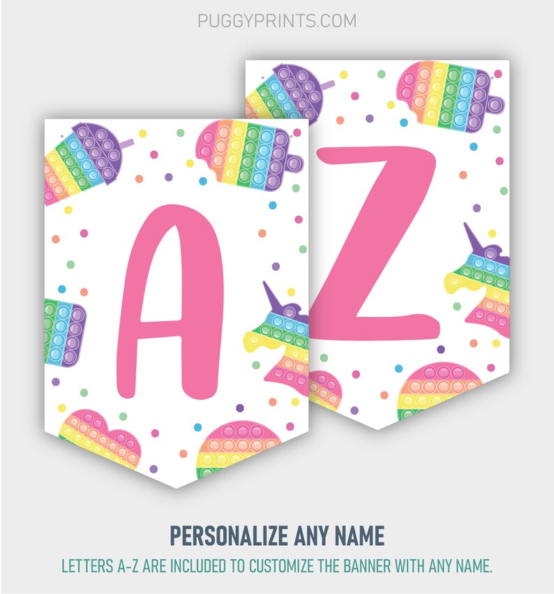 Pop It Happy Birthday Banner Printable Pop Its Banner Pop It - Etsy