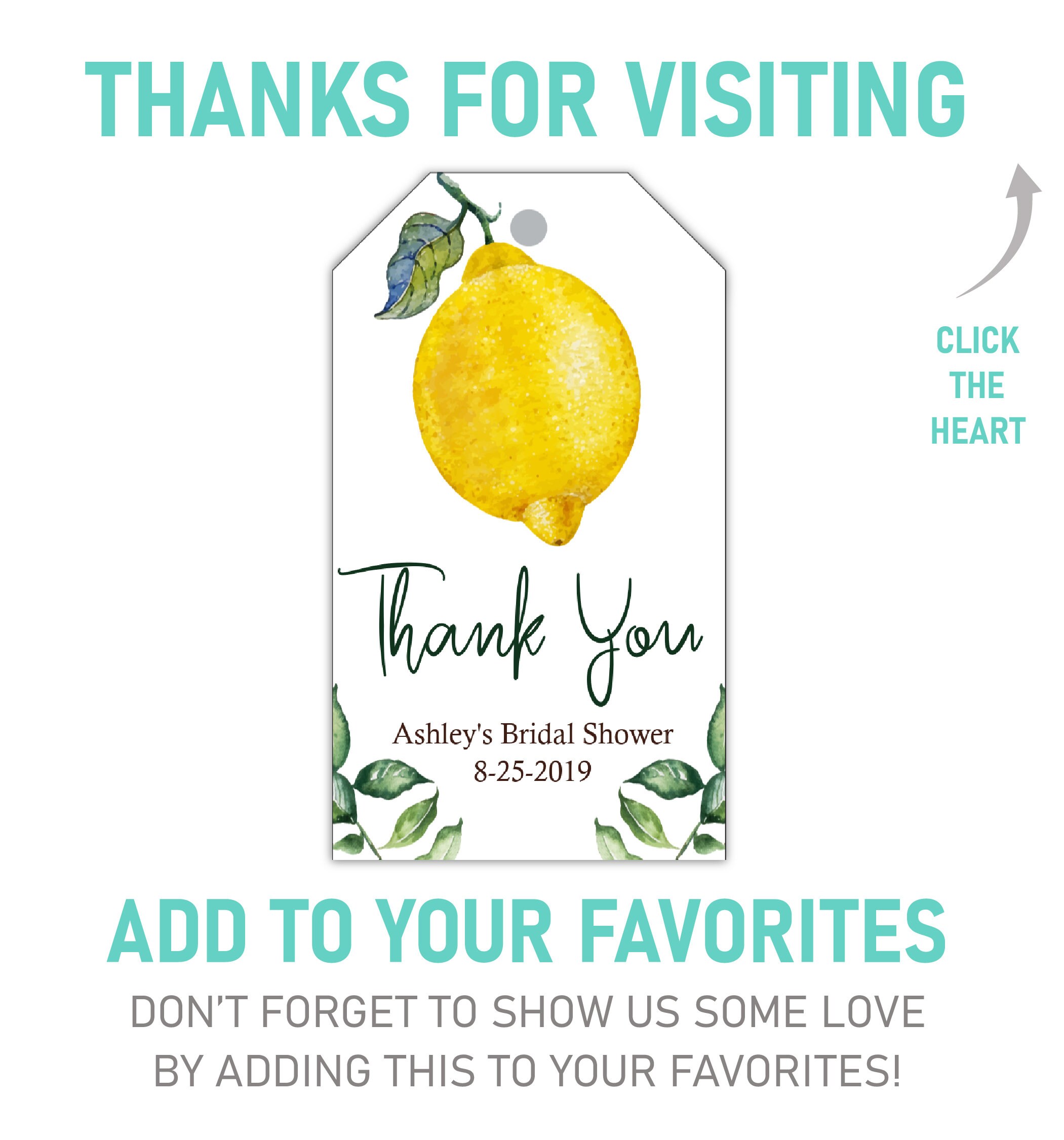 Lemon Favor Tags Lemon Bridal Shower Favor Tags Summer Etsy