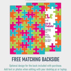 Puzzle Birthday Invitation Editable Puzzle Invitation Puzzle - Etsy