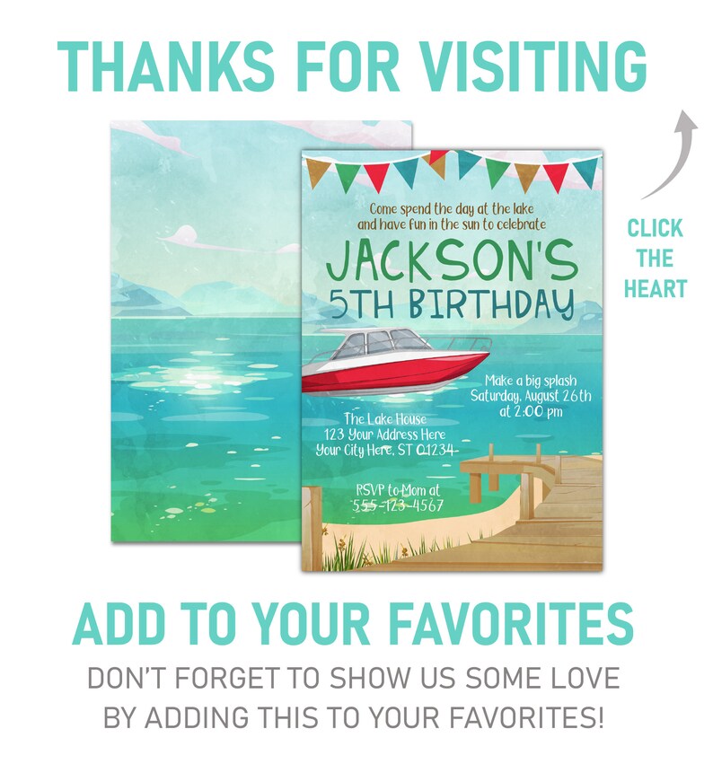 Lake Birthday Invitation Editable Lake Invitation Template Etsy