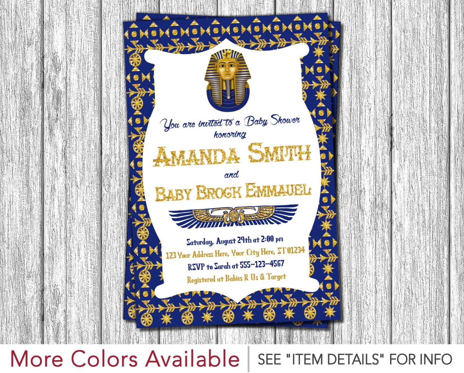 Egyptian Baby Shower Invitation Egyptian Theme Invitation Etsy