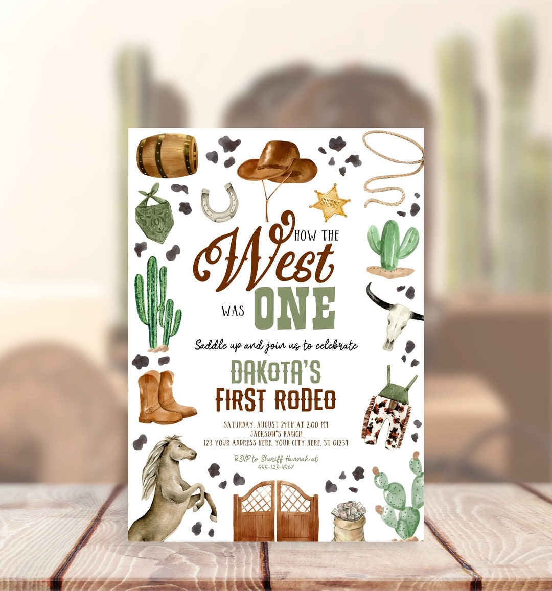 Editable Western Birthday Invitation Template Printable Cowboy Cowgirl ...