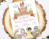 Knights and Princesses Birthday Invitation, Editable Storybook Invitation Template, Printable Fairytale Birthday Party Invite, Girl Birthday Il_170x135