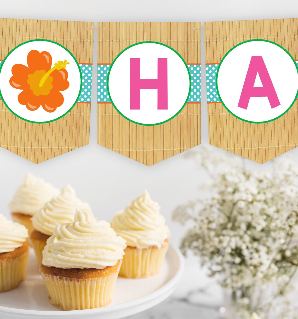 Luau Happy Birthday Banner Printable Luau Banner - Etsy