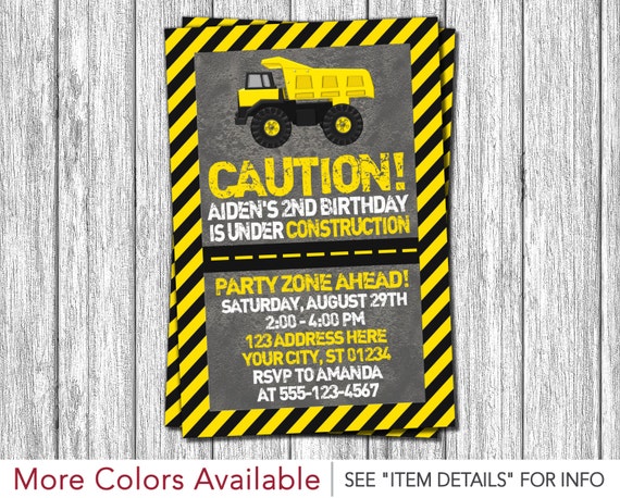 Construction Birthday Invitation - Construction Invitation Il_570xn
