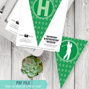 Golf Happy Birthday Banner Printable Men's Golf Birthday - Etsy