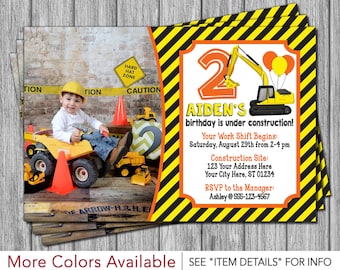 Construction Birthday Invitation - Construction Invitation