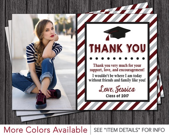 graduation thank you card graduation party thank you card etsy graduation thank you card