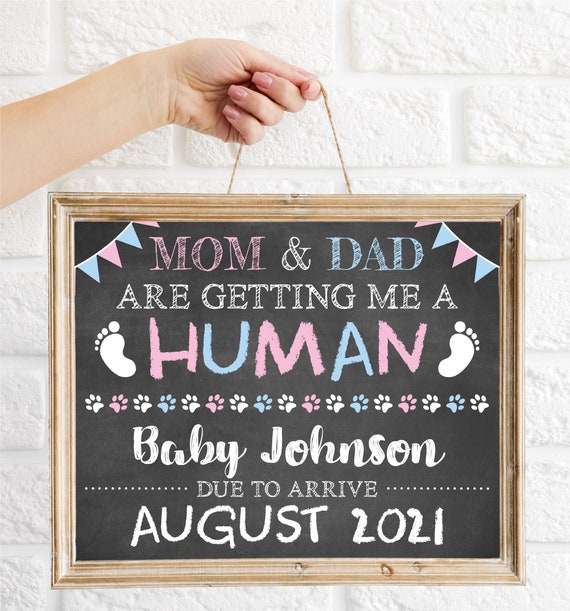 Pet Pregnancy Announcement Sign for Dogs or Cats Editable | Etsy
