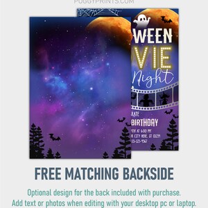 Halloween Movie Night Invitation, Editable Halloween Invitation ...