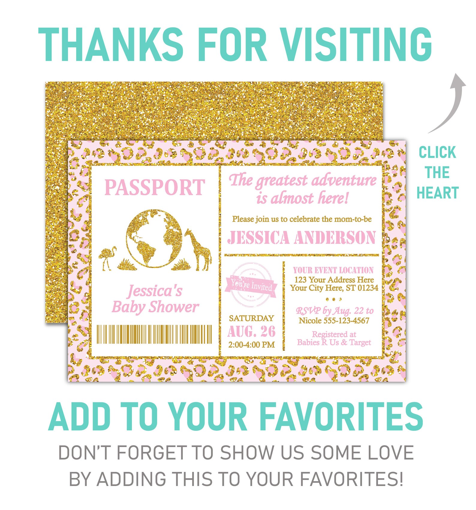Safari Passport Baby Shower Invitation Editable Safari - Etsy