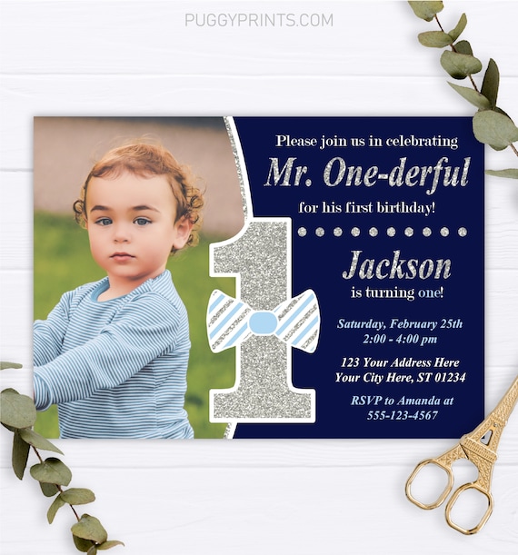 Mr Onederful Invitation Mr One Derful Birthday Invitations Boy First Birthday Editable Onederful Invite Blue And Silver Printable By Puggy Prints Catch My Party