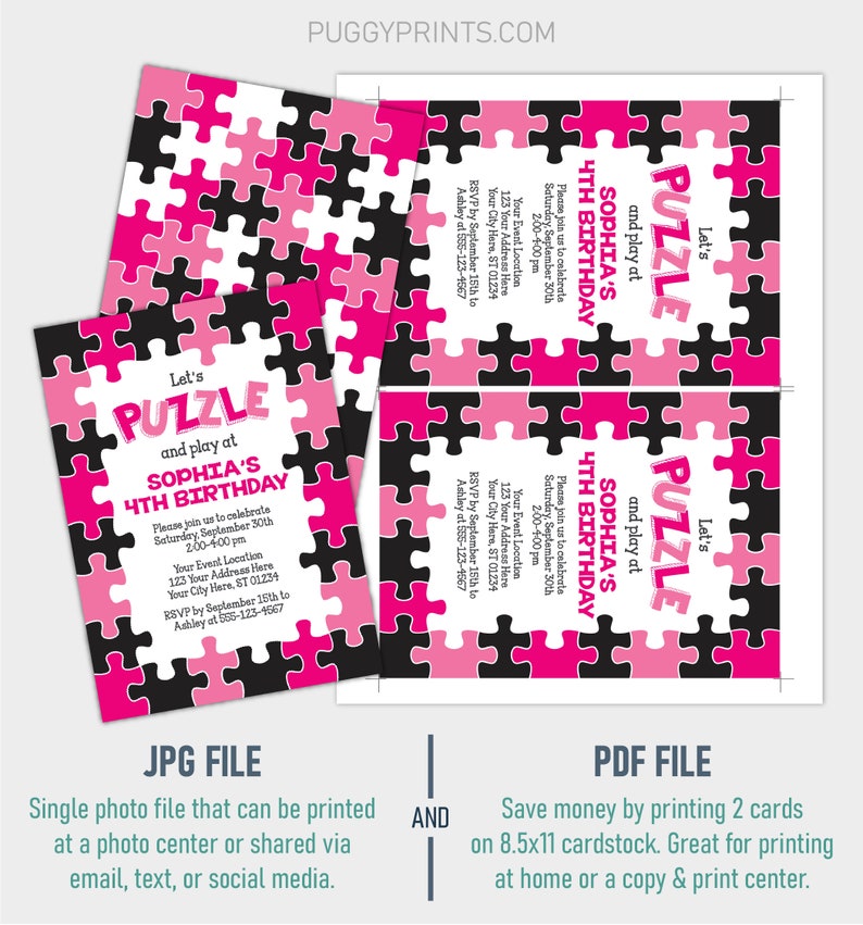 Puzzle Birthday Invitation Editable Puzzle Invitation Puzzle - Etsy